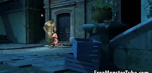  3D Harely Quinn gets fucked outdoors by The Hulk